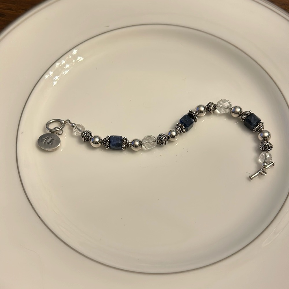 Sterling silver and blue stone Silpada bracelet